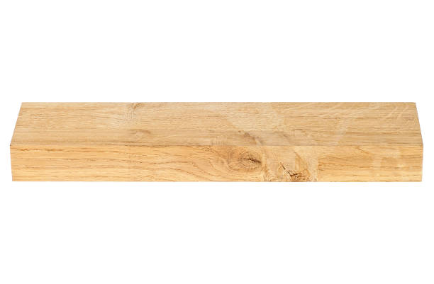 istock Oak wooden beam isolated on a white background 931357028