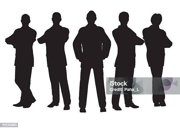 Business Five Stock Illustration - Download Image Now - Friendship, In Silhouette, Number 5