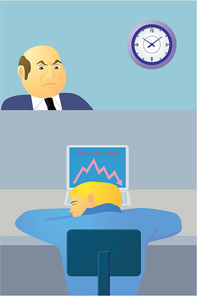 ilustraciones, imágenes clip art, dibujos animados e iconos de stock de durmiendo en el trabajo - sleeping on the job illustrations