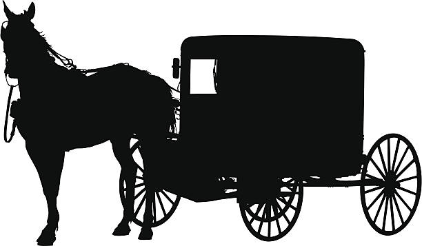 Amish Buggy Vector Silhouette horse & buggy... hand traced in illustrator from my own photo. images of amish people stock illustrations