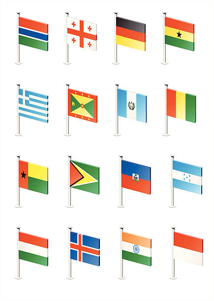 flagge-icon-set (teil 5 - guinea bissau flag stock-grafiken, -clipart, -cartoons und -symbole