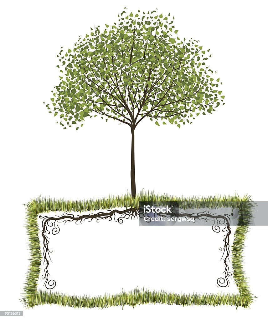 Green Tree Frame Basic Green Tree Vector Frame Stock Illustration - Download Image Now ...