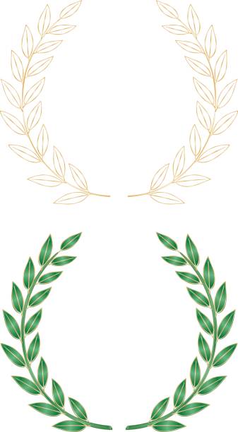 лавровый венок - coat of arms wreath laurel wreath symbol stock illustrations
