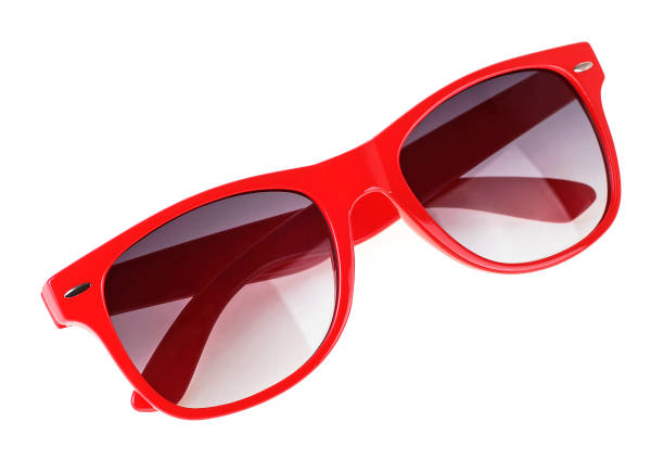 istock Red sun glasses isolated over white background 931363782