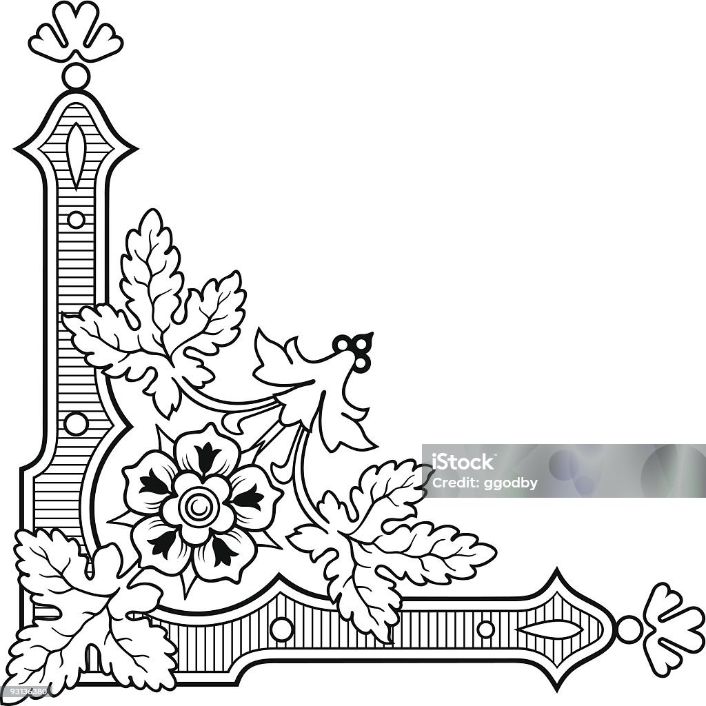 Design d'angle - clipart vectoriel de Feuille de chêne - Feuille libre de droits