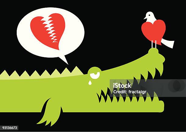 Alligator In Love Stock Illustration - Download Image Now - Alligator, Animal Teeth, Aquatic Organism