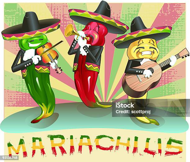 Mariachimariachilis Stock Vektor Art und mehr Bilder von Sombrero - Sombrero, Altertümlich, Bläser