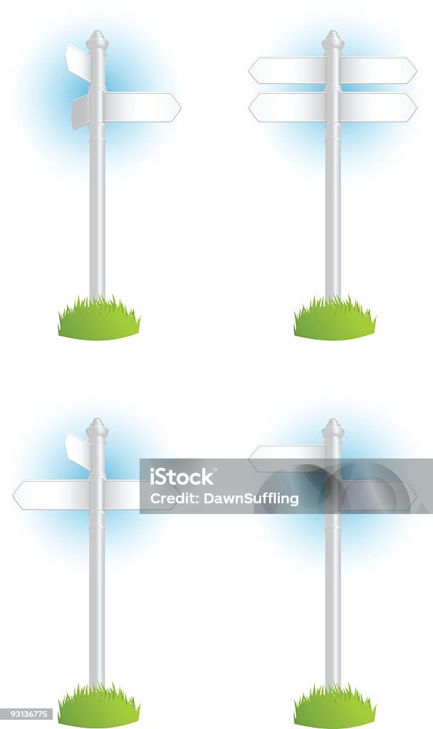 Signposts And Compasses Various Signposts Stock Illustration - Download Image Now - Choice ...