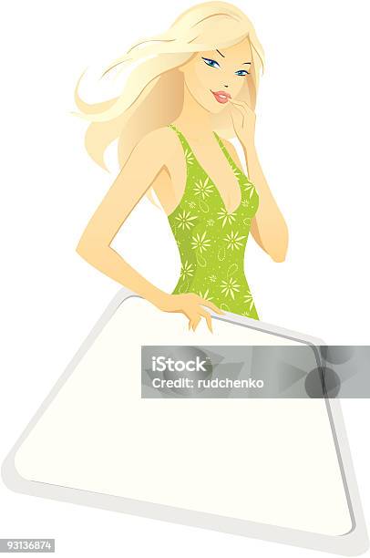 Piękna Kobieta O Blond Włosach Bawi - Stockowe grafiki wektorowe i więcej obrazów Blond włosy - Blond włosy, Brązowe włosy, Dokument