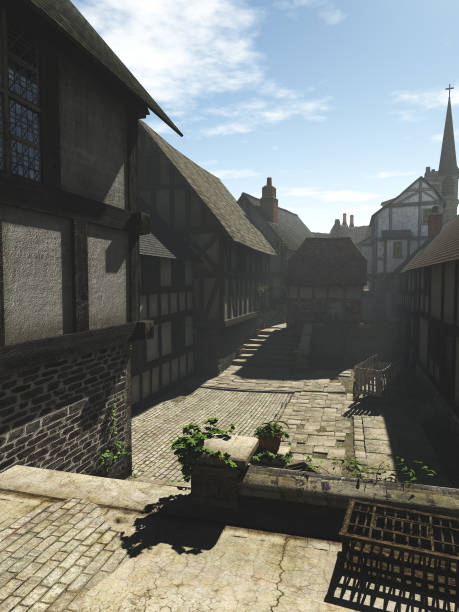 istock Medieval Street in Early Morning Mist 931375294