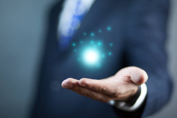 istock man hand showing color magic stars light 931376154