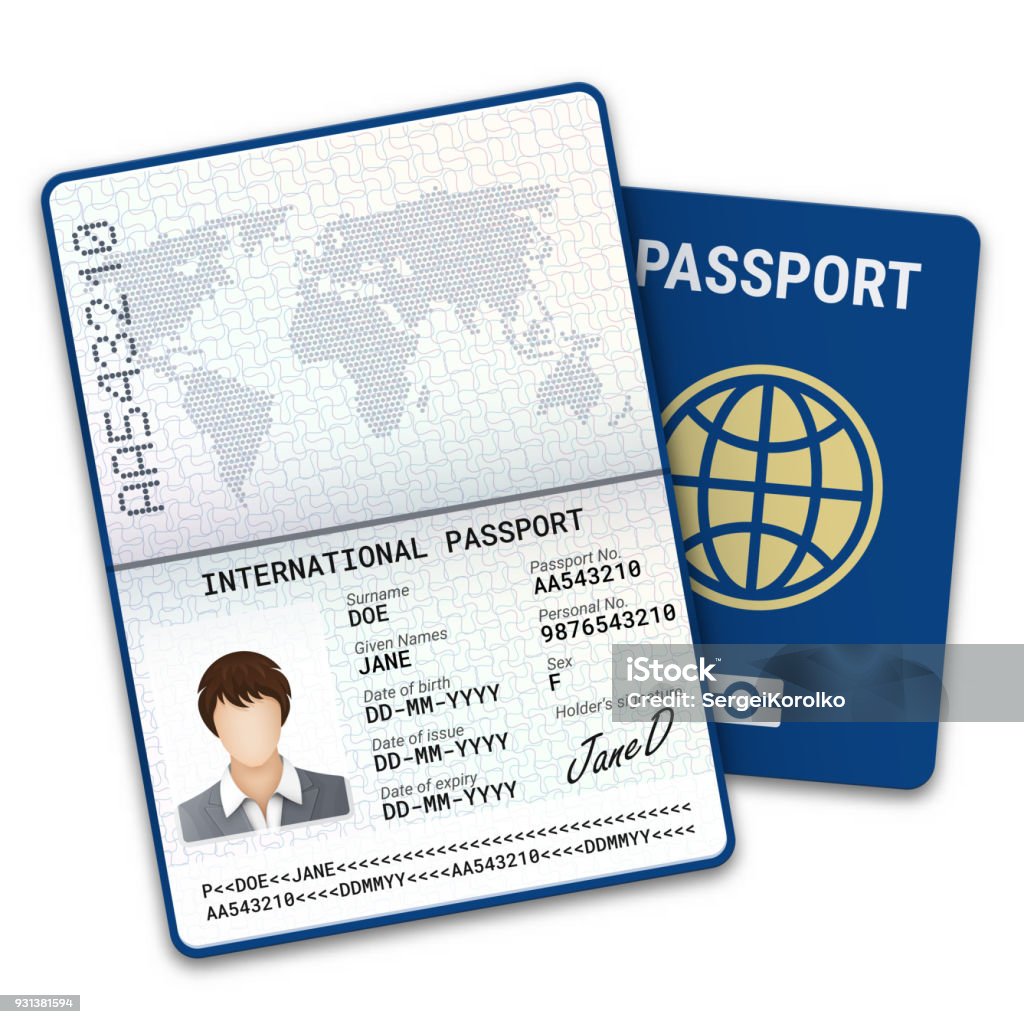 Mẫu Hộ Chiếu Nữ Quốc Tế Với Nhận Dạng Dữ Liệu Sinh Trắc Học Và Mẫu ...