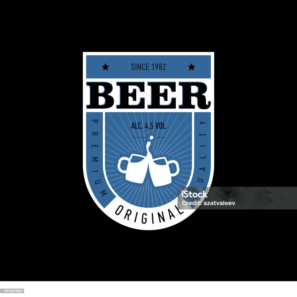 Beer Label Sign Beer Label Design Stock Illustration - Download Image Now - Alcohol ...