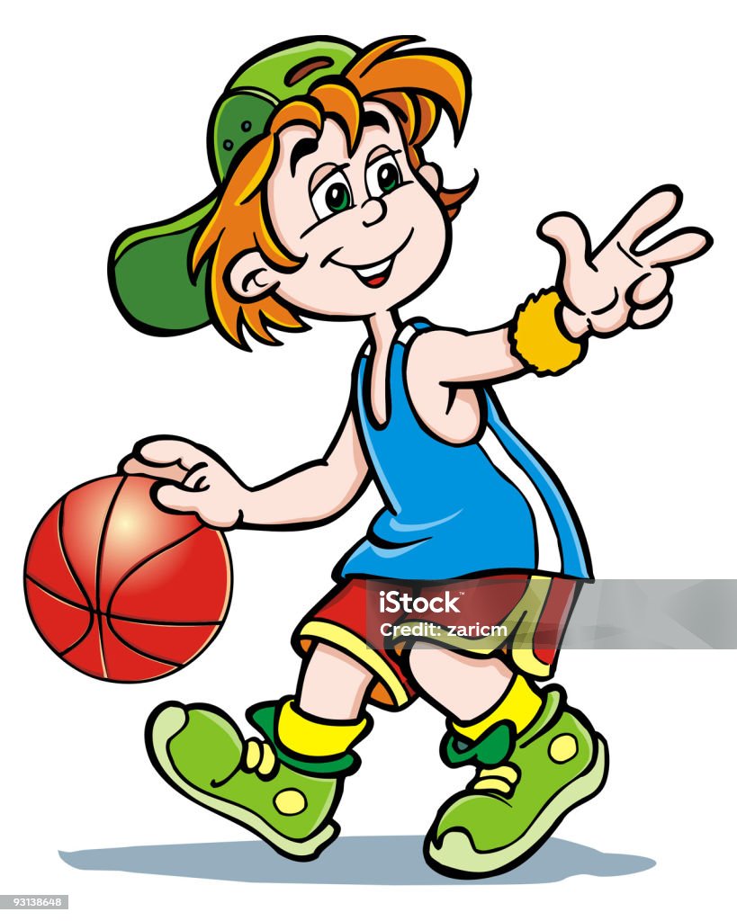 Boy with ball  Basketball - Ball stock illustration