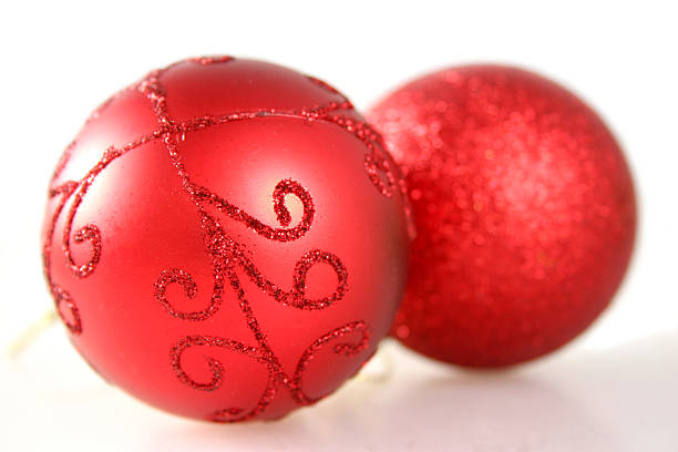 Rojas decoraciones de Navidad dos - foto de stock