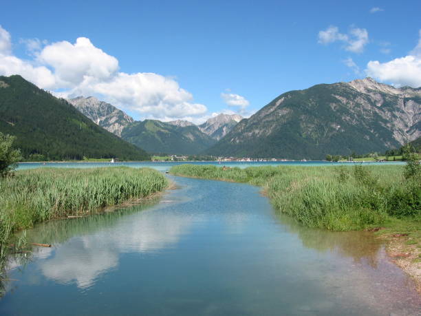 Lake Achensee view toward Pertisau stock photo