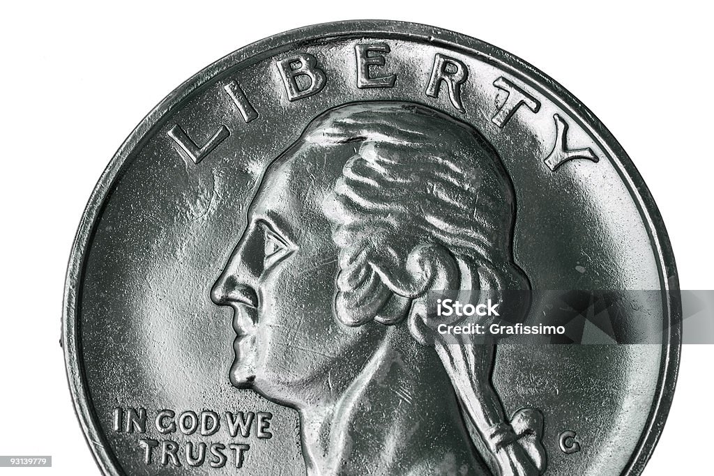 Primer plano de un cuarto de moneda dólar - Foto de stock de EE.UU. libre de derechos