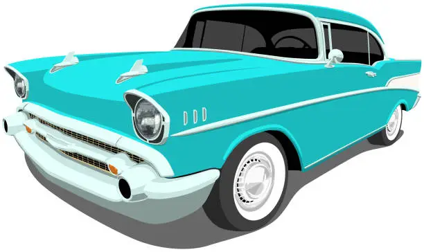 Vector illustration of 1957 Classic American Car