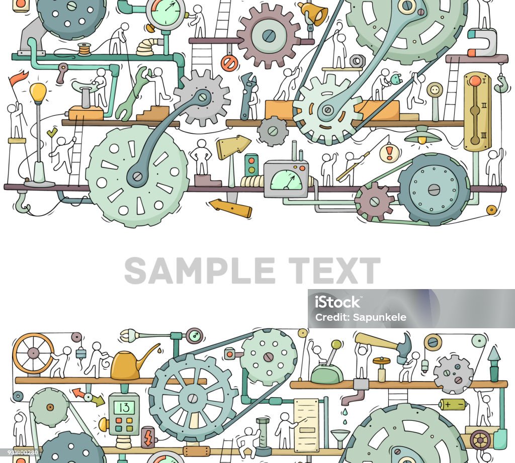 Machine System Template Machinery Template With Space For Text Stock Illustration - Download ...
