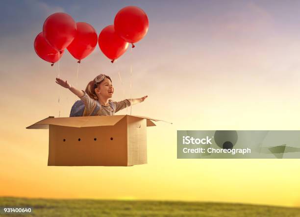 Dreams Of Travel Stock Photo - Download Image Now - Child, Dreamlike, Imagination
