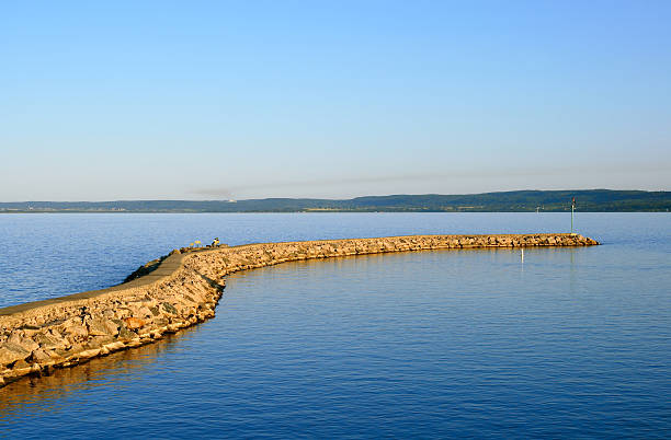 istock Breakwater at sunset, lake St-Jean 93140085