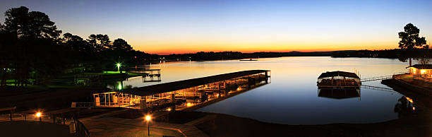 boat deck in sunrise stock photo