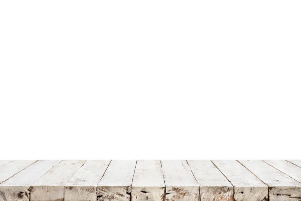 istock Real white wood table top texture on white background.clipping path 931419470