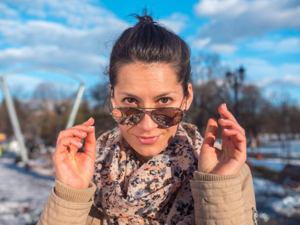 Girl looking at camera with playful expression