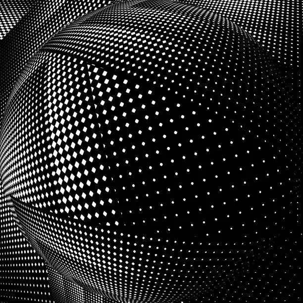 Vector illustration of Futuristic halftone pattern that suggests cyberspace