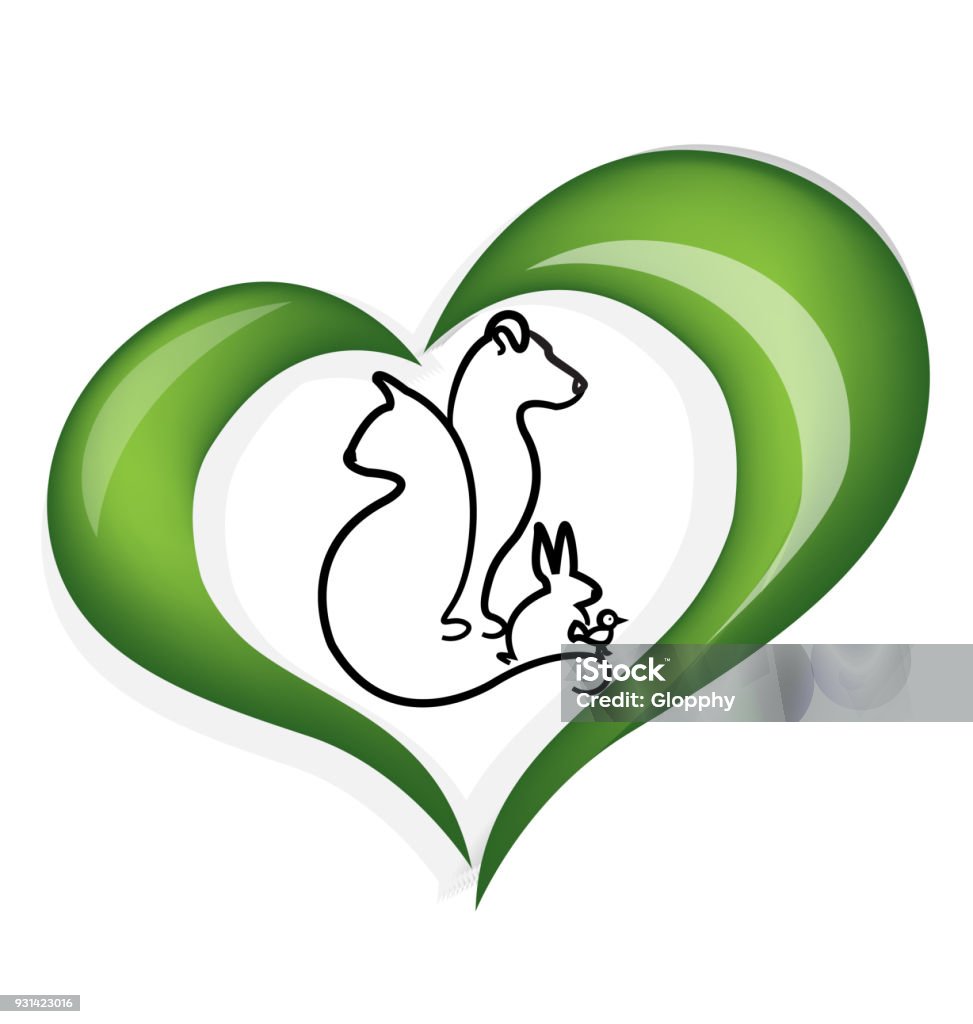 Dog cat and bunny pets id card business Dog cat and bunny green heart love shape silhouettes id card business Advertisement stock vector