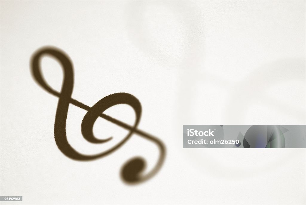 G 또는 높은음자리표 음악부호 - 로열티 프리 고전 양식 스톡 사진