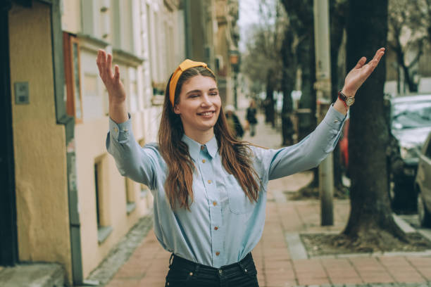 istock Happy successful executive breathing on the street 931431648
