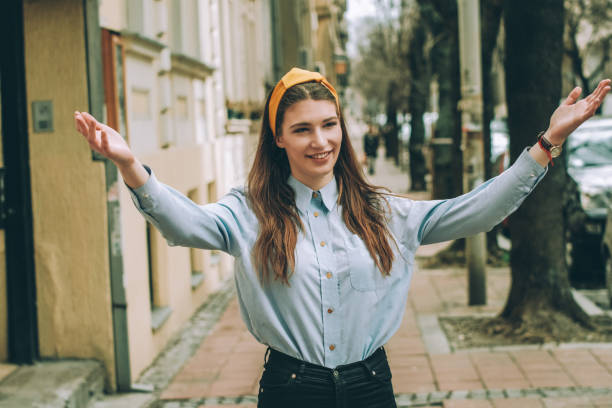 istock Happy successful executive breathing on the street 931432584