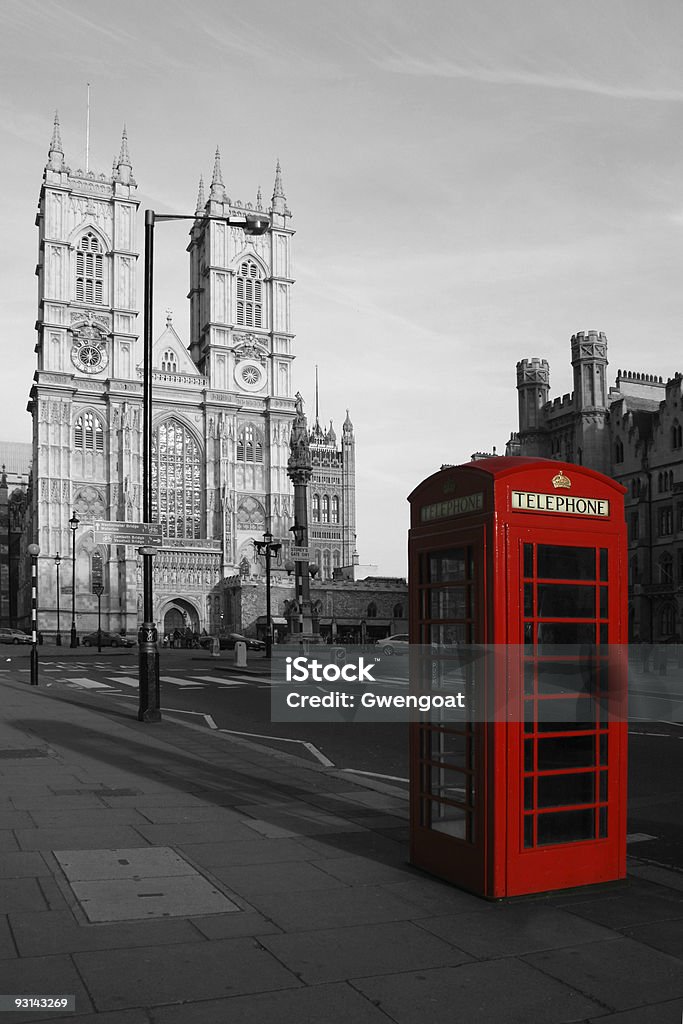 Cabine de telefone vermelho e da Abadia de Westminster - Royalty-free Londres - Inglaterra Foto de stock
