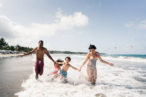 istock Summer and happy family on vacations with two kids 931432850