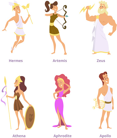 Ilustración de Antiguos Dioses Griegos Conjunto De Personajes De Dibujos Animados Masculinos Y Femeninos y más Vectores Libres de Derechos de Atenea - Diosa griega - iStock Ilustración de Antiguos Dioses Griegos Conjunto De Personajes De Dibujos Animados Masculinos Y Femeninos y más Vectores Libres de Derechos de Atenea - Diosa griega - iStock