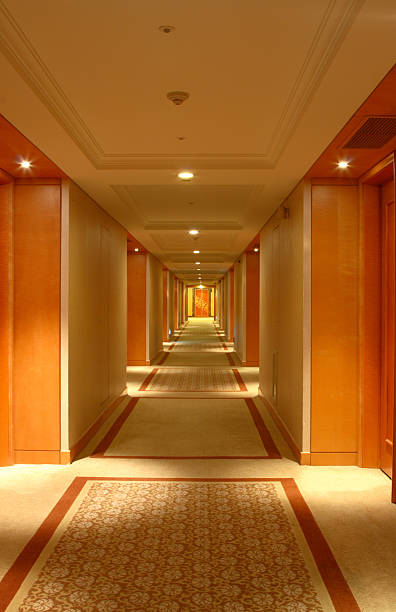 Hotel corridor stock photo