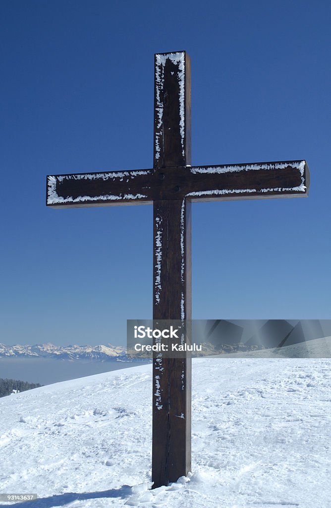 Mountain Cross  Blue Stock Photo