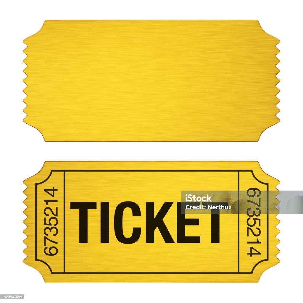 Admission Ticket Isolated Admission Ticket isolated on white background. 3D render Ticket stock illustration
