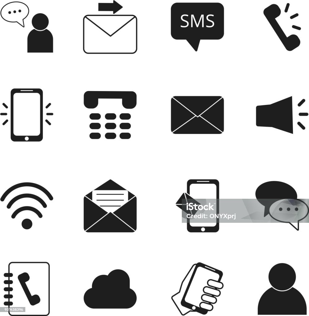 Connections Theme Communication And Internet Messages Symbols Stock ...