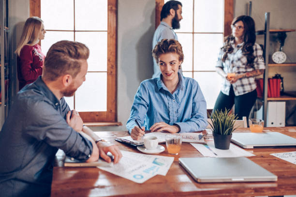 istock Co-workers discussing about new business ideas 931438522