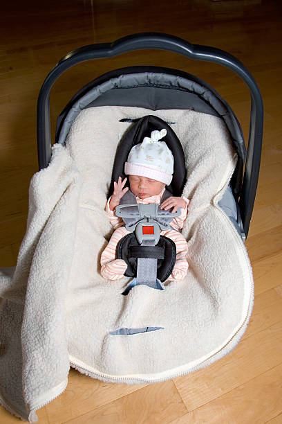 People - Baby in Car Seat stock photo