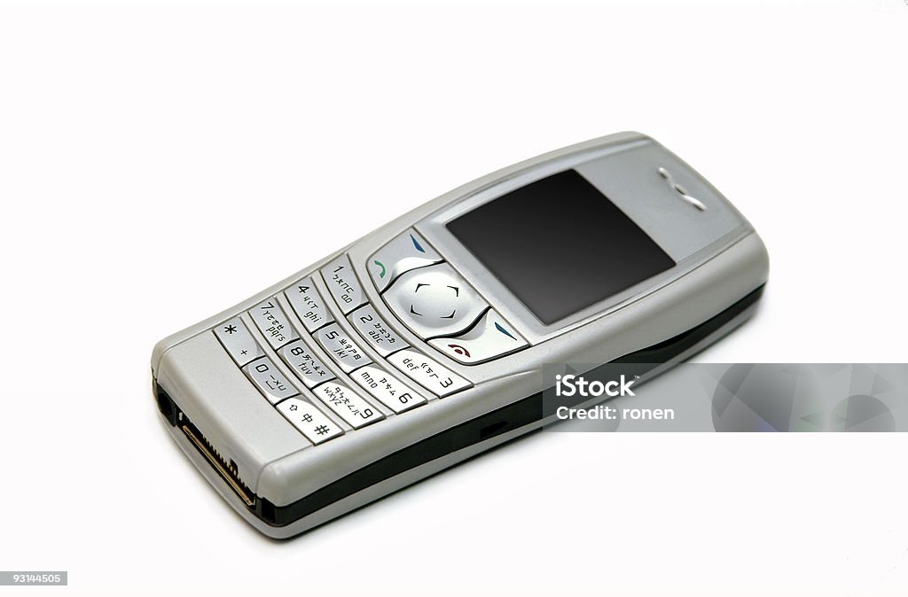 Telefon komórkowy w białe puste - Zbiór zdjęć royalty-free (Biały)