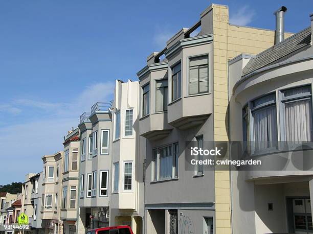 Casas De San Francisco - Fotografias de stock e mais imagens de Ao Ar Livre - Ao Ar Livre, Azul, Califórnia