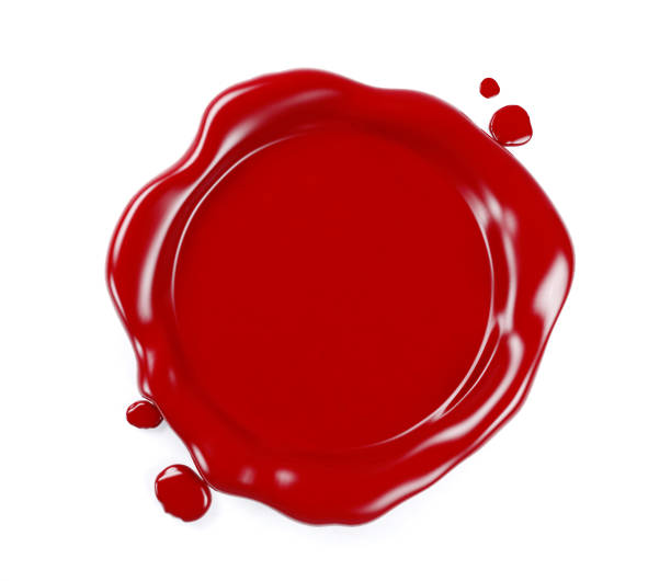istock Red wax seal isolated on white background 931458232
