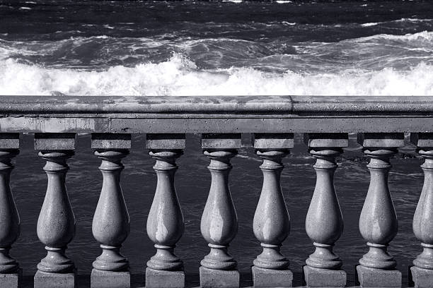 Balcony over the sea stock photo