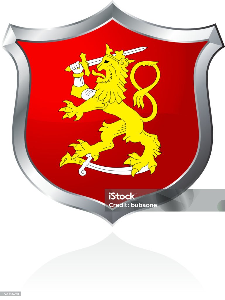 Leão em shield - Vetor de Decoração royalty-free