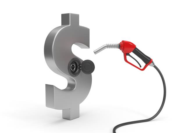 istock red fuel nozzle fueling up a dollar symbol. 3d illustration 931465946