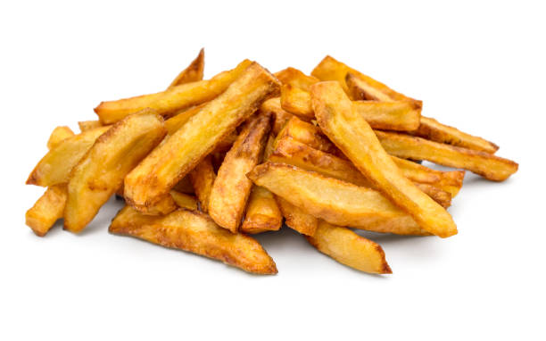 istock Heap of fried potato on white background. 931466448