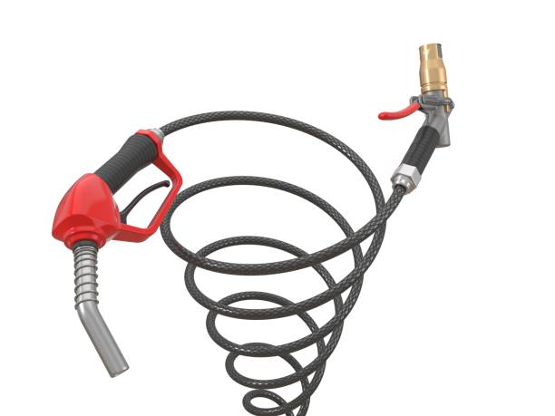 istock red fuel nozzle and gas pump nozzle. 3d illustration 931466834